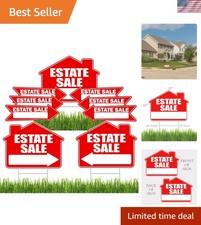 Professional-Grade Double-Sided Estate Sale Sign Set - Arrows  Stakes Included