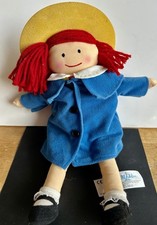 Eden Madeline Plush Cloth Doll 1994 Yellow Hat Blue Coat Soft Rag Toy