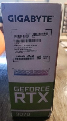 GIGABYTE Vision OC 8GB GeForce RTX 3070 BOX ONLY NO Card