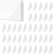 40Pcs 8x35mm Triangle Right Angle Plastic Glass Corner Protector, Clear