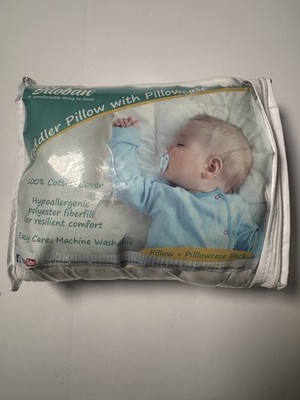 Biloban Toddler Pillow With Pillowcase White Star Print Hypoallergenic New