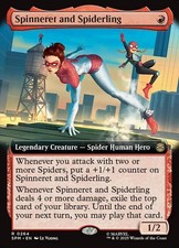 Spinneret and Spiderling - Extended Art SPM NM MTG
