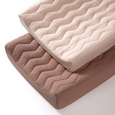 Muslin Changing Pad Cover: Baby Cotton Quilted Changing Table Cover - Soft Ch...