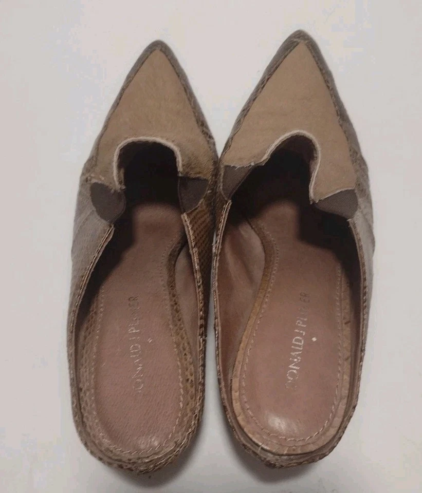 Donald J Pliner Marrón Pelo de Poni Serpiente Mula Repujado "Trist" Talla 8 M Foto 4 de 4