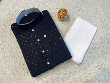 Pakistani Men Cotton Kurta Set Kurta Pyjama Indian Ethnic Kurta Wedding Party