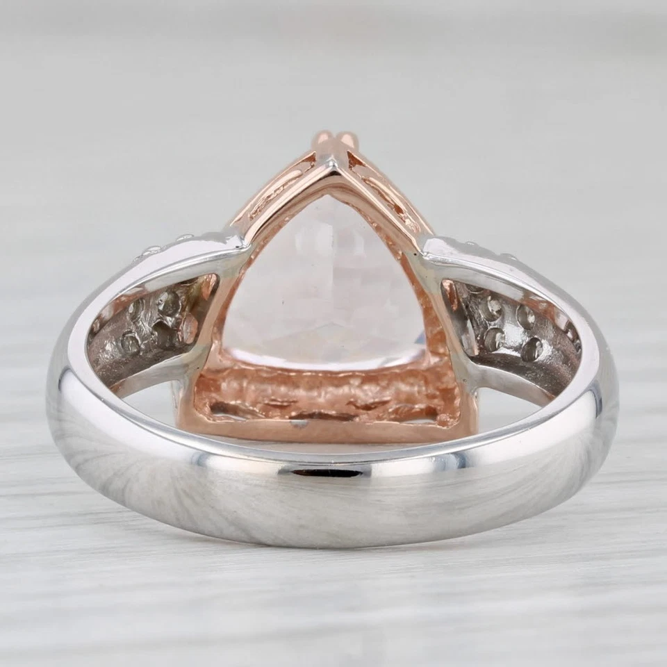 3.37ctw Pink Morganite Diamond Ring 14k Rose White Gold Size 9 - Image 4 of 4