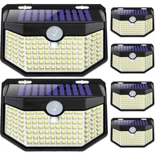 HMCITY 120 LED Outdoor Solar Lights with Motion Sensor and 3 Lighting Modes I...
