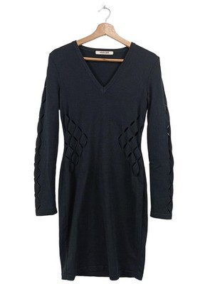 ROBERTO CAVALLI Langarmkleid Damen Kleid Gr. DE 36 schwarz Casual-Look
