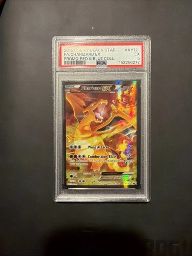 Pokémon TCG Charizard EX XY121 Black Star Promo Holo Red & Blue PSA 5