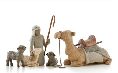 Brand New! Willow Tree Shepherd and Stable Animals Nativity Scene Figures