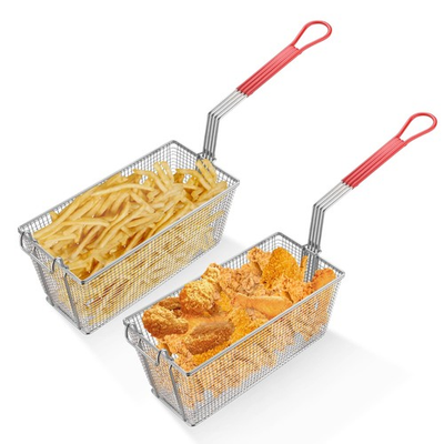 #ad WeChef 2Pcs Deep Fryer Baskets w Handle for Commercial Restaurant Kitchen $78.90