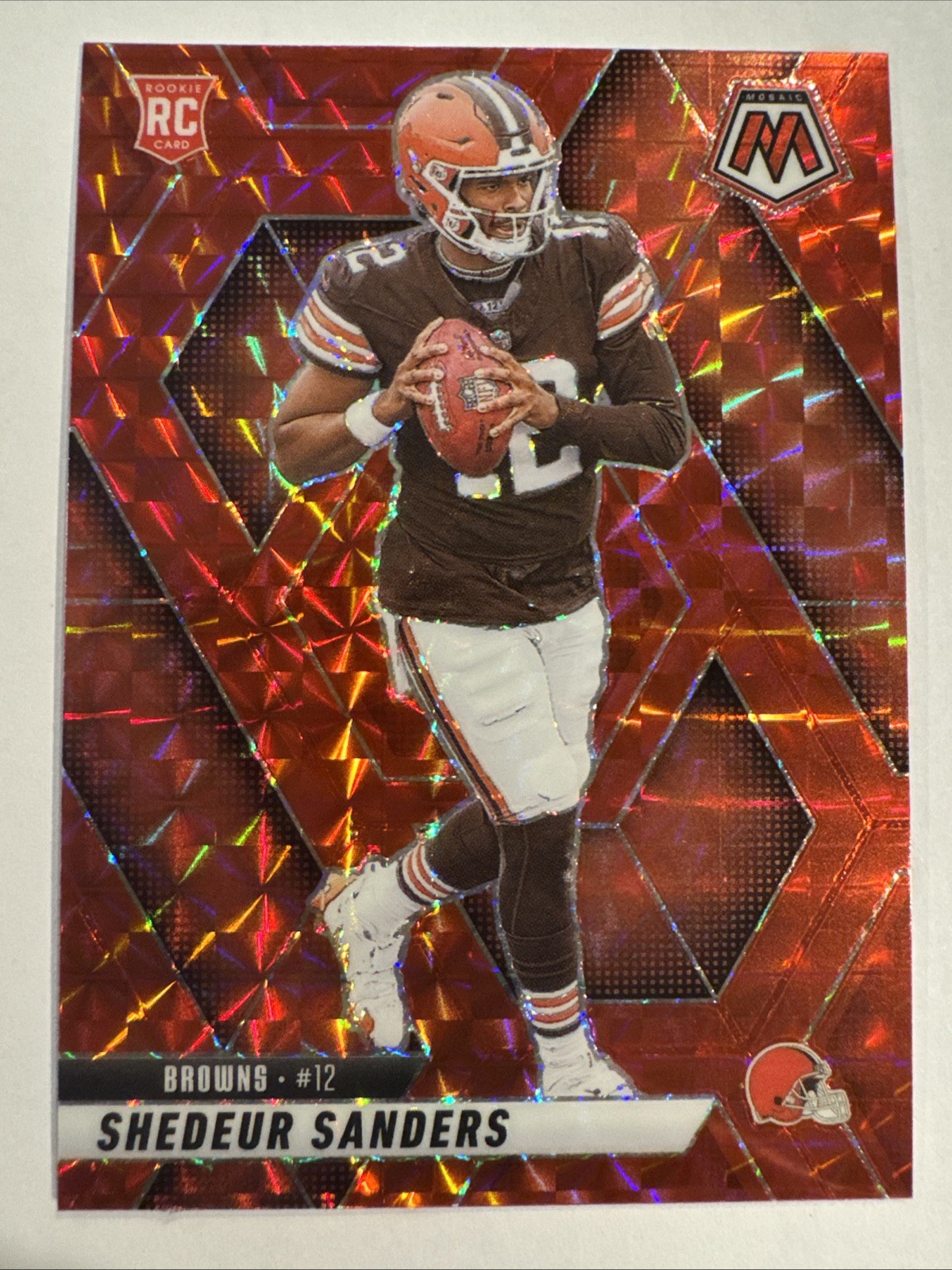 2025 Panini Mosaic Shedeur Sanders RC Red Prizm Rookie #302 
