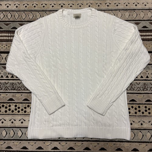 LL Bean Pullover mit Rundhalsausschnitt Größe Large weiß Strick Vintage Sweatshirt Damen - Bild 1 von 7