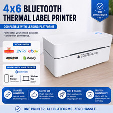 Thermal Label Printer White for Compatible Shipping Labels 4x6  Royal Mail, eBay