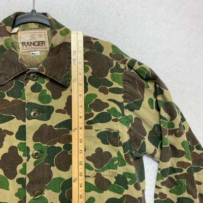 Vintage Ranger Duck Shirt Jacket Mens Medium Green Brown Hunting