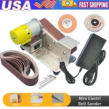 3-in-1 Mini Electric Belt Sander Grinder Polisher Combo with 7 Speeds Adjustment