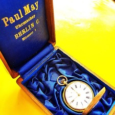 hübsche DAMEN TASCHENUHR, Gold - 14 K, Halbs...