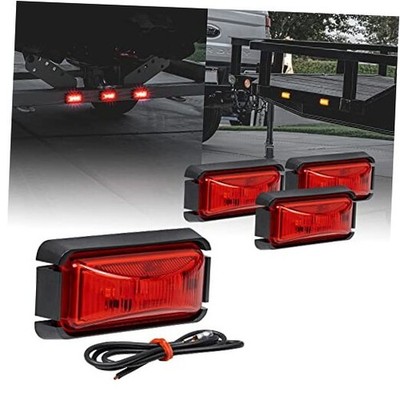 TRUE MODS 4pc 2.5'' LED Trailer Marker Light w/[DOT FMVSS 4 Pack Red Black Bezel