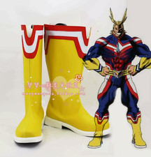 My Hero Academia All Might Yellow Boots Cosplay Shoes Custom Made Halloween