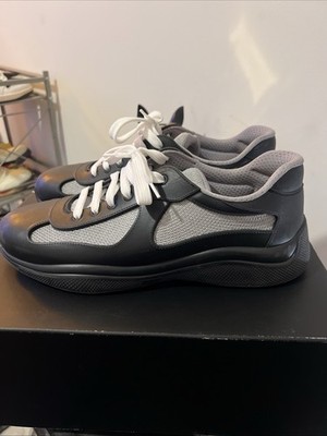 Size 11UK / 12M - Prada America's Cup Black Red Patent Leather Sneaker