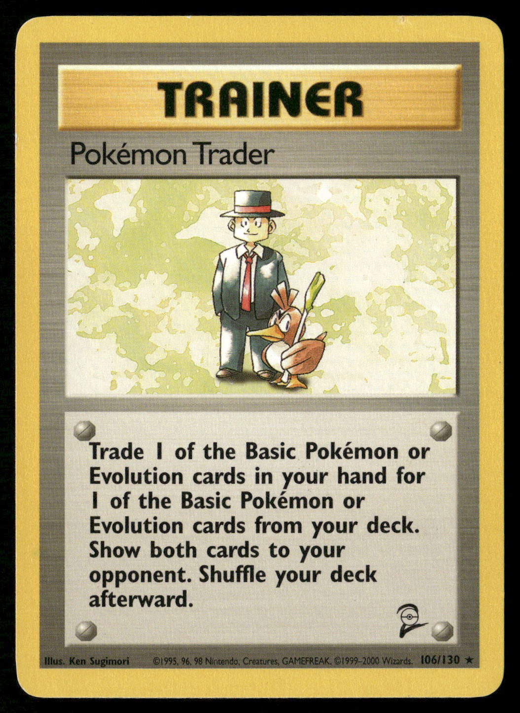 Pokemon Trader 106/130 Rare Base Set 2 Pokemon Moderately Played