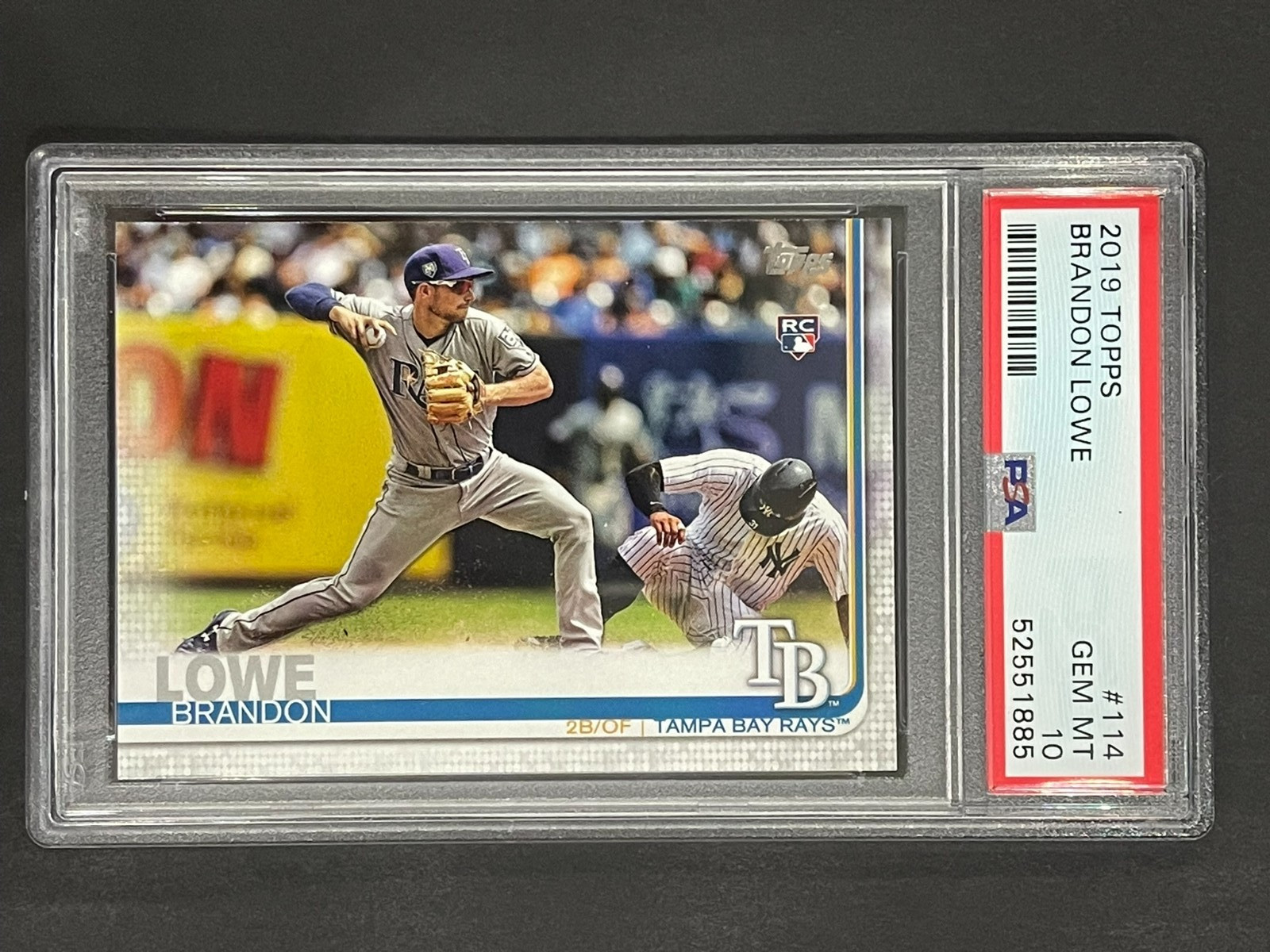 2019 Topps Baseball Brandon Lowe #114 PSA 10