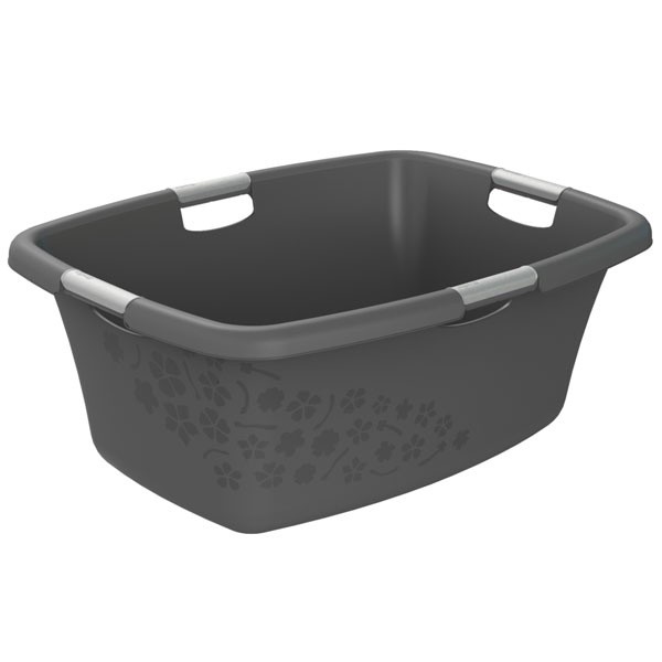 Rotho WÄSchewanne 50 Liter Flowers Anthrazit Neu-image