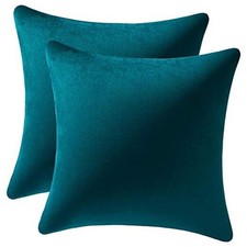 Throw Pillow Cases 18x18: 2 Pack Cozy Soft Velvet 18" x 18" Pack of 2 Teal