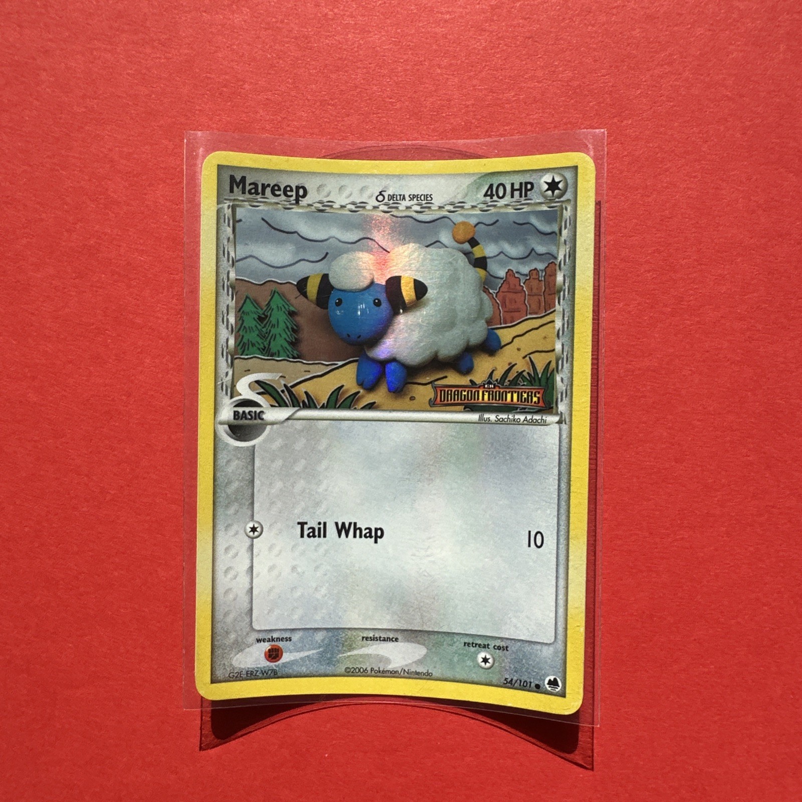 Pokemon TCG Mareep (Delta Species) 54/101 Dragon Frontiers Reverse Holo Stamped