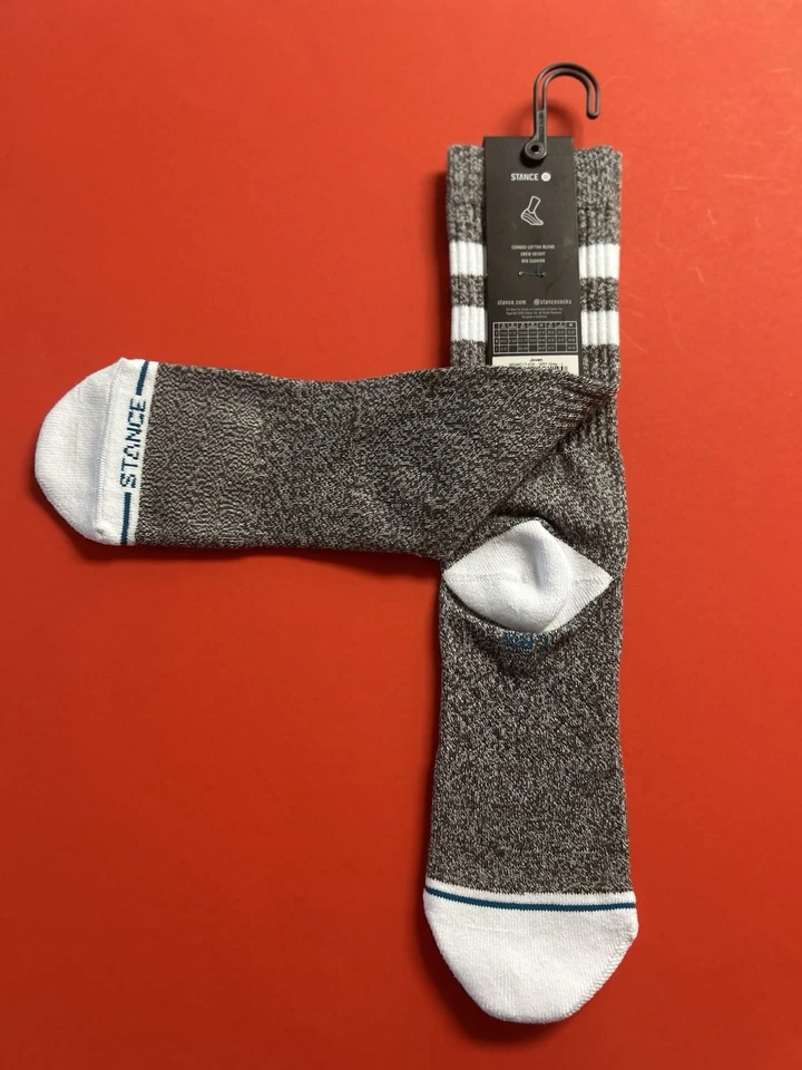 Calcetín Stance Casual Joven Crew Hombre Grande 9-13 Gris/Rayas, Nuevo con Etiquetas Foto 4 de 4