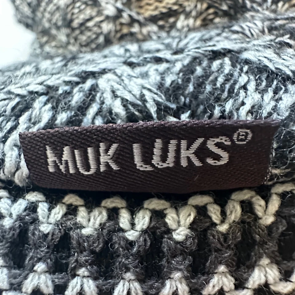 Zapatillas botín de punto para mujer Muk Luks negras blancas talla grande 9-10 cómodas Foto 2 de 4