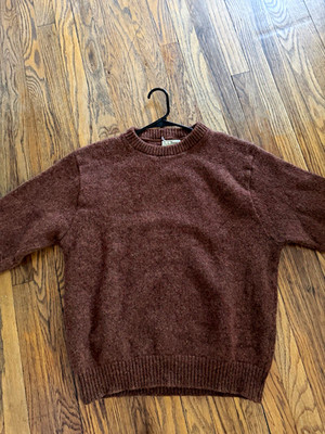 VTG L.L.Bean Wool Sweater Men s L Brown 85% Wool 15% Nylon Made in USA