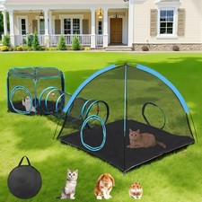 Outdoor Cat Enclosure, 3-in-1 Catio Outdoor Cat Enclosure with Tunnel for Out...