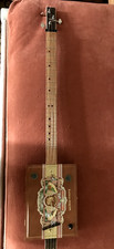 Cigar Box Guitar 3 String with Piezo , maple neck , oak fretboard.