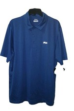 FILA Men's Polo Shirt Medium Blue