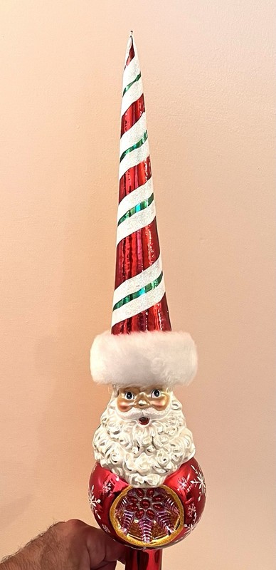 RADKO DANDY STRIPE FINIAL CHRISTMAS ORNAMENT 1011222 20th ANNIVERSARY (2006)