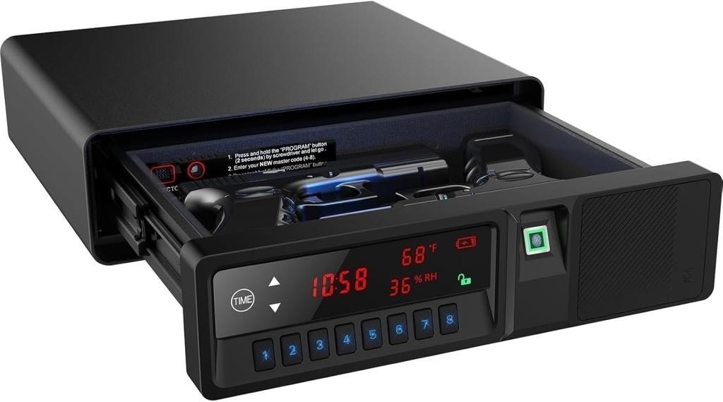 Z ZLJUAN Slide-Away Biometric Pistol Safe LCD Temp Humidity 