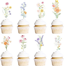 Wildflower Birthday Party Decorations, 40PCS Baby in Bloom Baby Shower Cake Deco