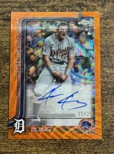 2025 Topps Chrome Jace Jung Orange Wave Rookie Auto /25 Tigers RC Color Match SP