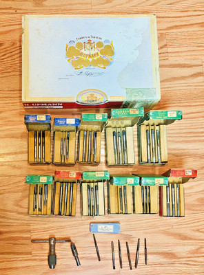 Vtg GTD Greenfield Vermont Td Box Boxes Lot Hand Taps Carbon Steel Machine Screw