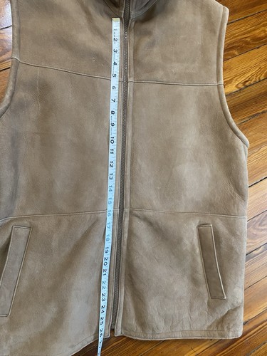 PAT GARRETT Shearling Sheepskin Tan Vest Men’s Size 44 Large - Picture 6 of 13