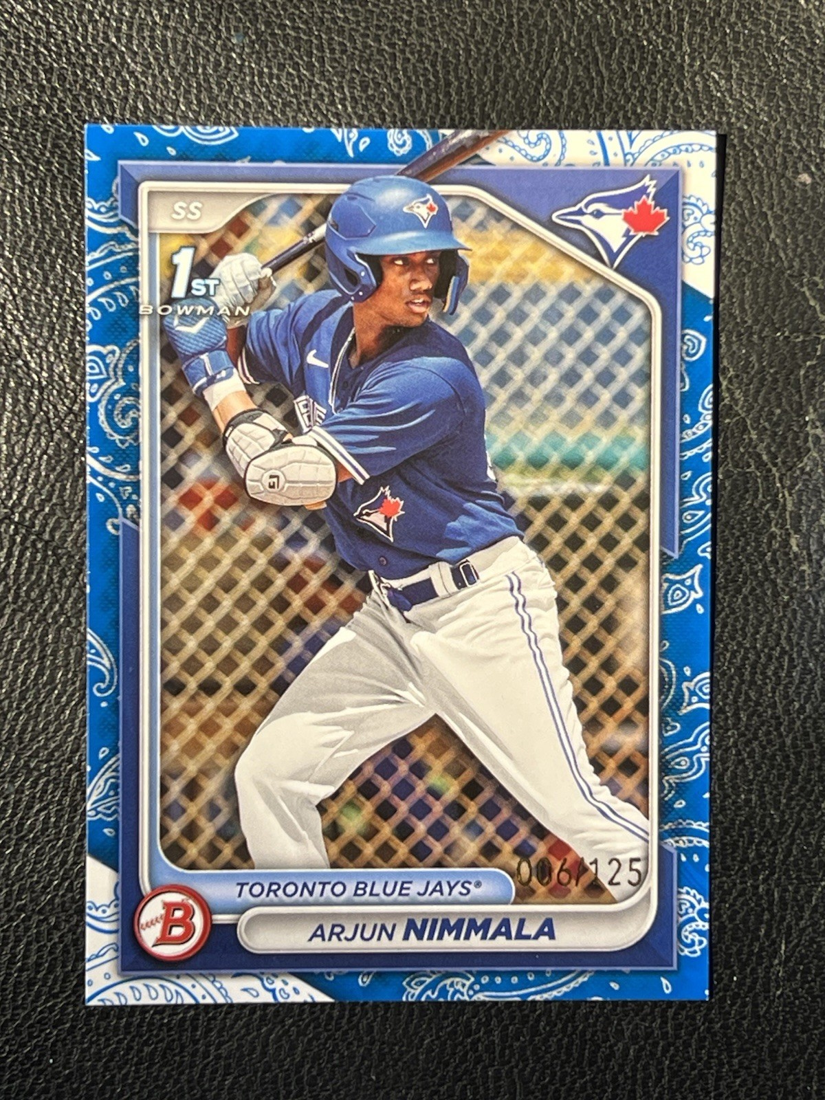 ARJUN NIMMALA 2024 Bowman Paper Blue Pattern 6/125 BP-142 1st