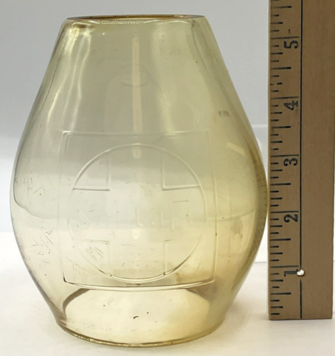 Santa Fe Railroad Embossed Logo Lantern Globe Glass CNX 5 3/8 Inches Tall Yellow - Afbeelding 8 van 16