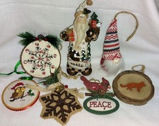 Christmas Tree Decor Lot 7 Ornaments Rustic Woodland Lodge Cabin Cottage Country