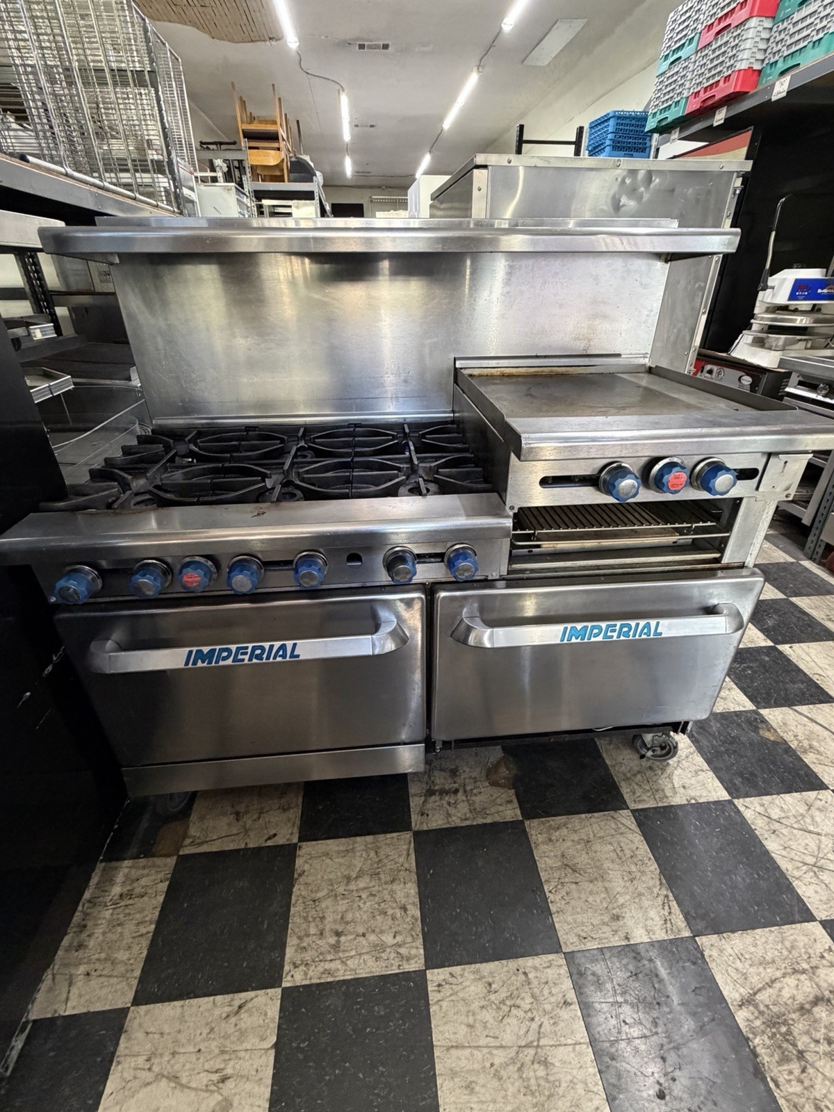 Imperial Commercial Gas Range 6 Burners Grates Right Griddle Standard Oven