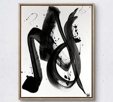 Original painting  14X11 Gallery Paper abstract monochromatic acrylic home art