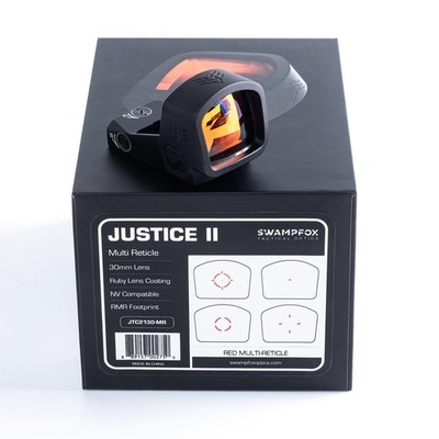 Swampfox Justice II 1x30 Red Dot Multi-Reticle - NV JTC2130-MR for