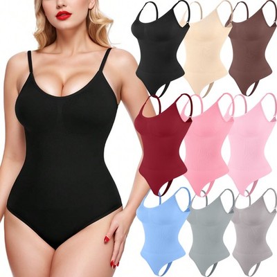 Nahtlos Damen Bodysuit Shapewear T-Rücken Bauchkontrolle Bauchweg Body Mieder DE