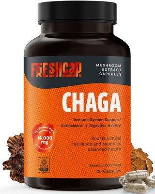 FreshCap Mushrooms Chaga Mushrooms Capsules 14,000mg - Mushroom Extract Antio...