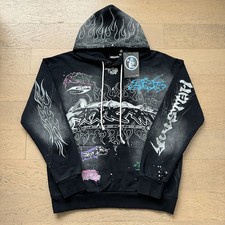 Hell Studios star Mixed colored letters Print Style Men's hooded sweatshirt